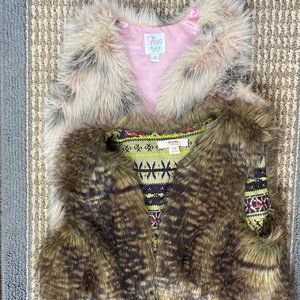 girls furry vest bundle